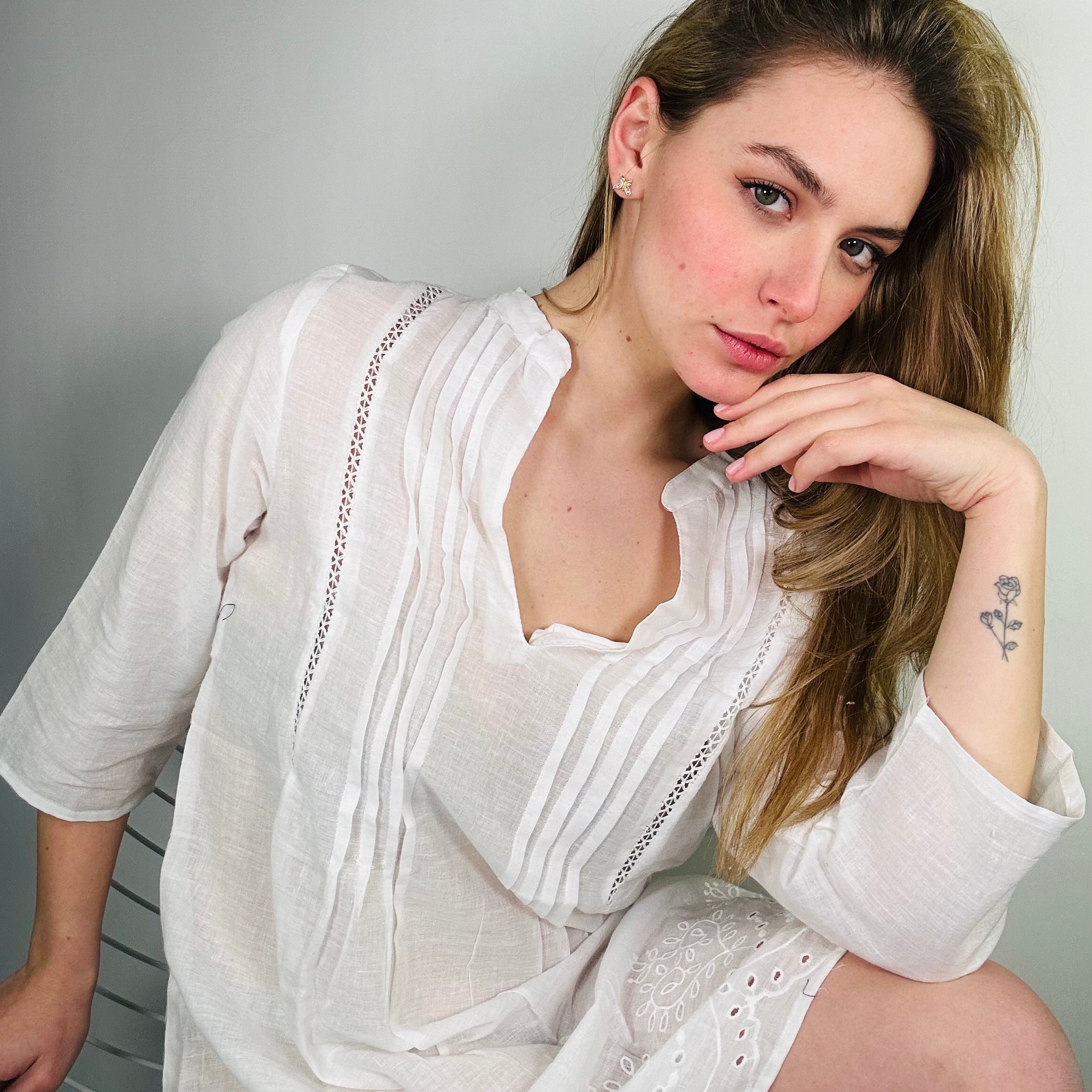 Caftano Interamente Bianco