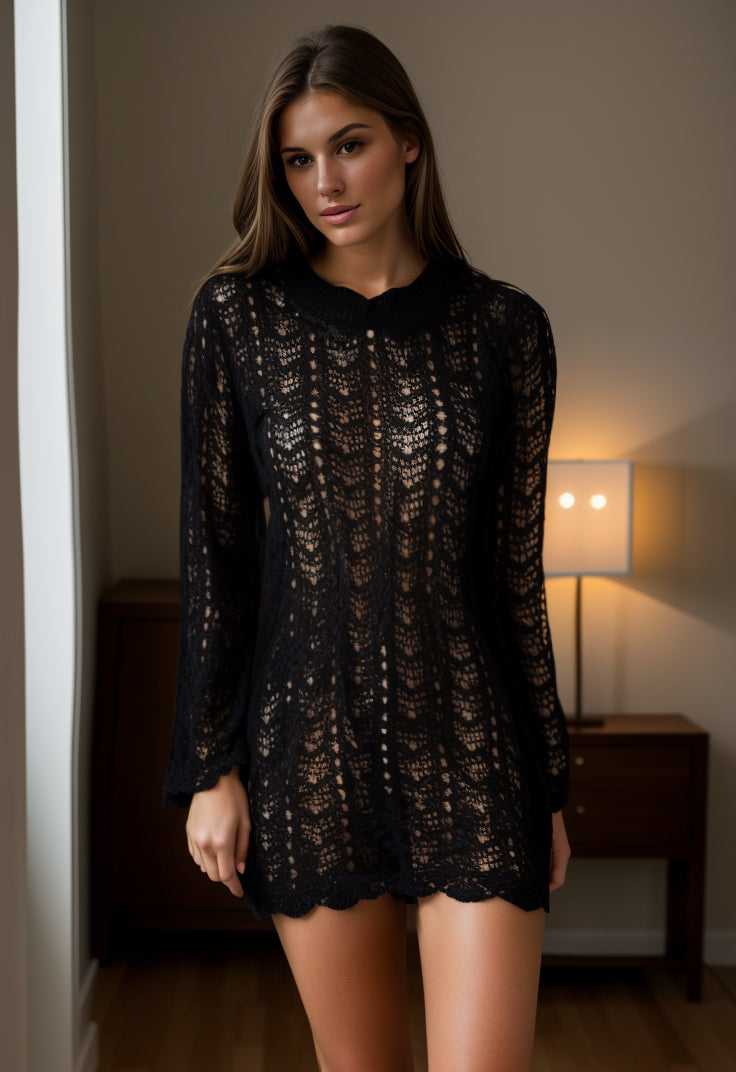 Copricostume Stile Caftano Tinta Unita Effetto Unicetto Taglia Unica