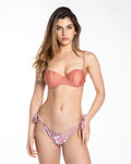 Bikini per donna top monocolore slip floreale con Laccetti gigilovers
