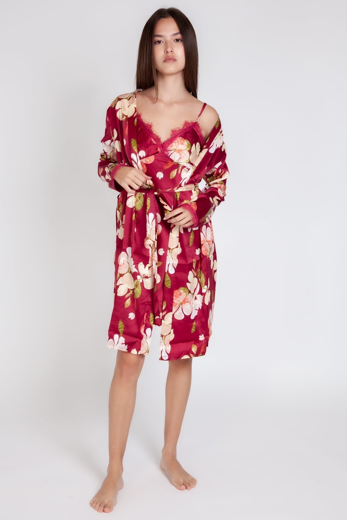 Pigiama donna in raso a fiori gigilovers