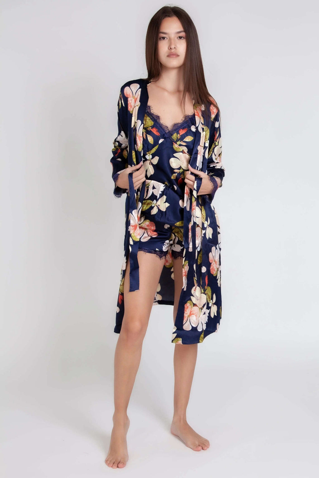 Pigiama donna in raso a fiori gigilovers