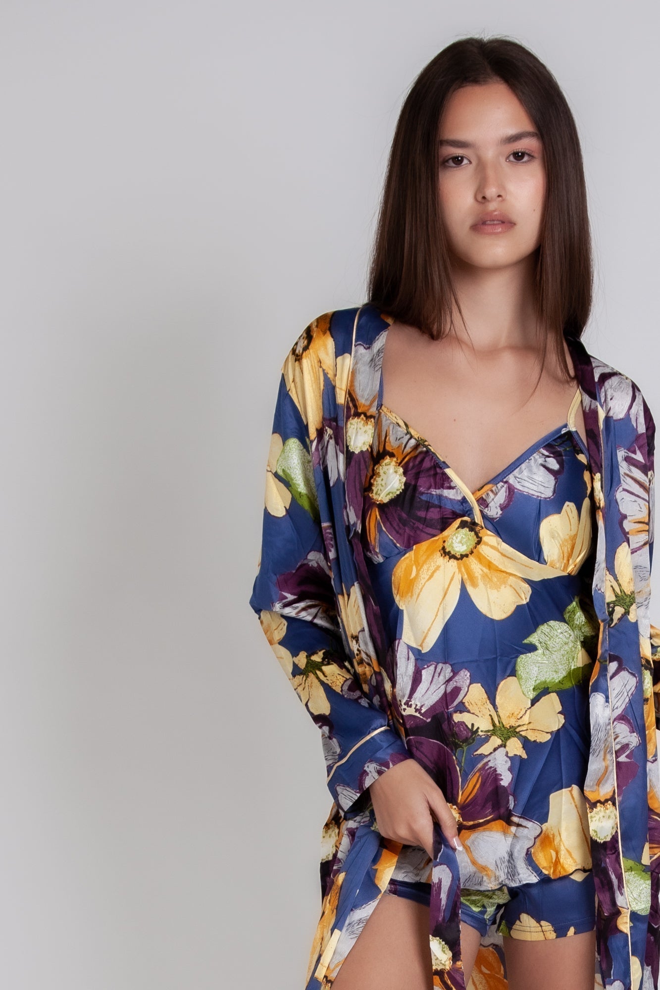 Pigiama donna in raso a fiori gigilovers