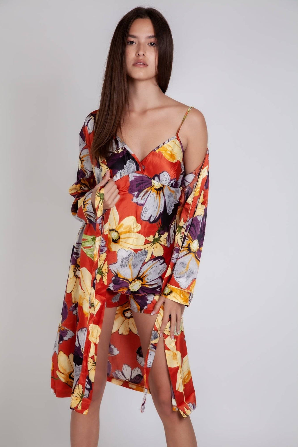 Pigiama donna in raso a fiori gigilovers