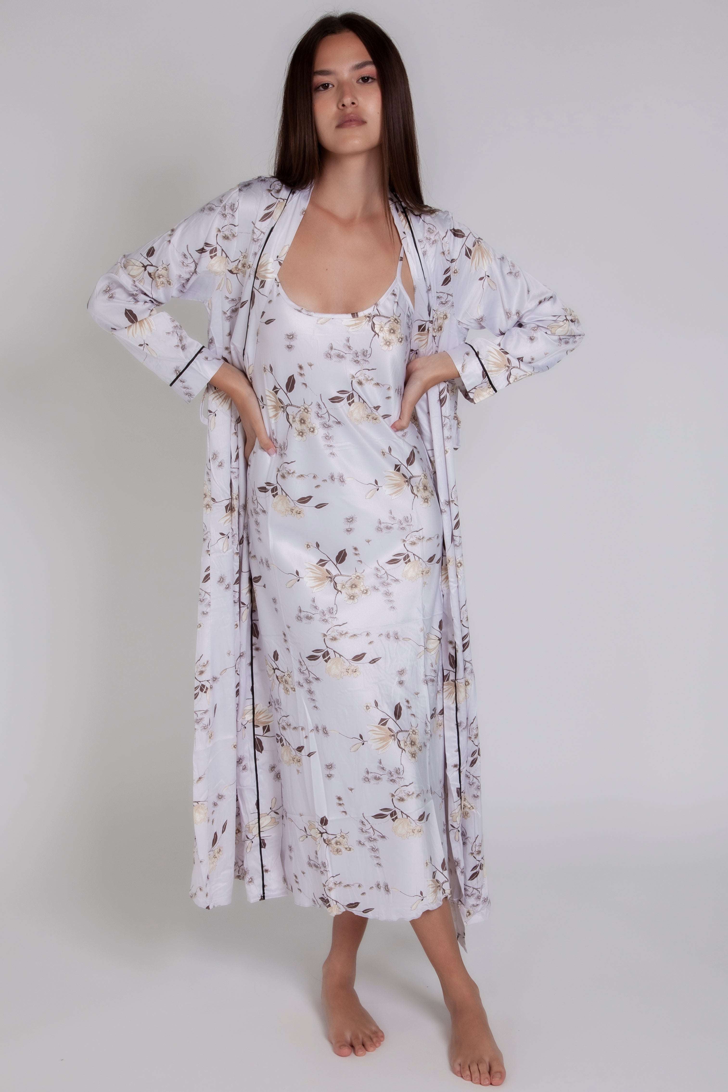 Pigiama donna in raso a fiori gigilovers