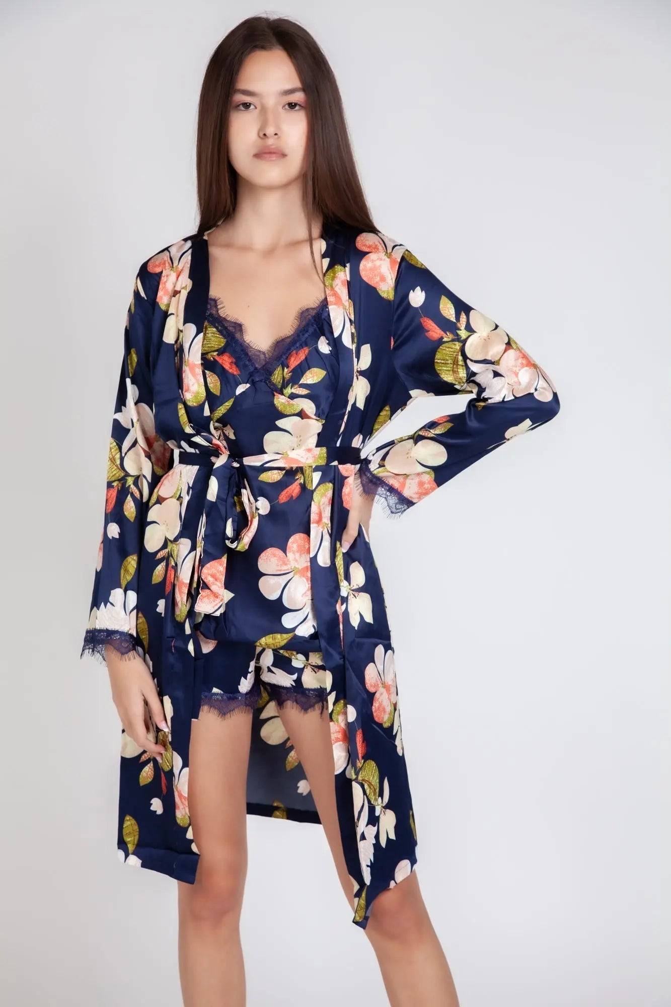 Pigiama donna in raso a fiori gigilovers