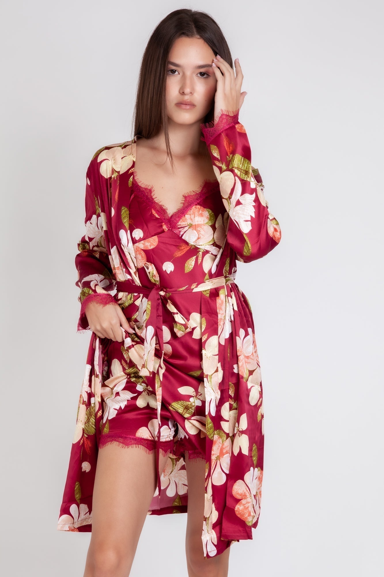 Pigiama donna in raso a fiori gigilovers