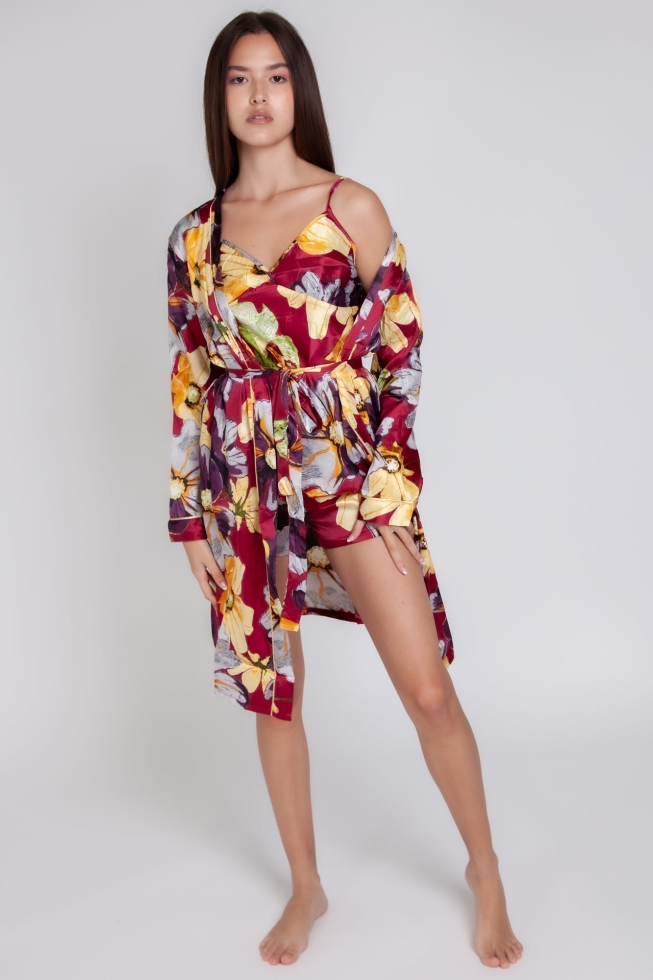 Pigiama donna in raso a fiori gigilovers