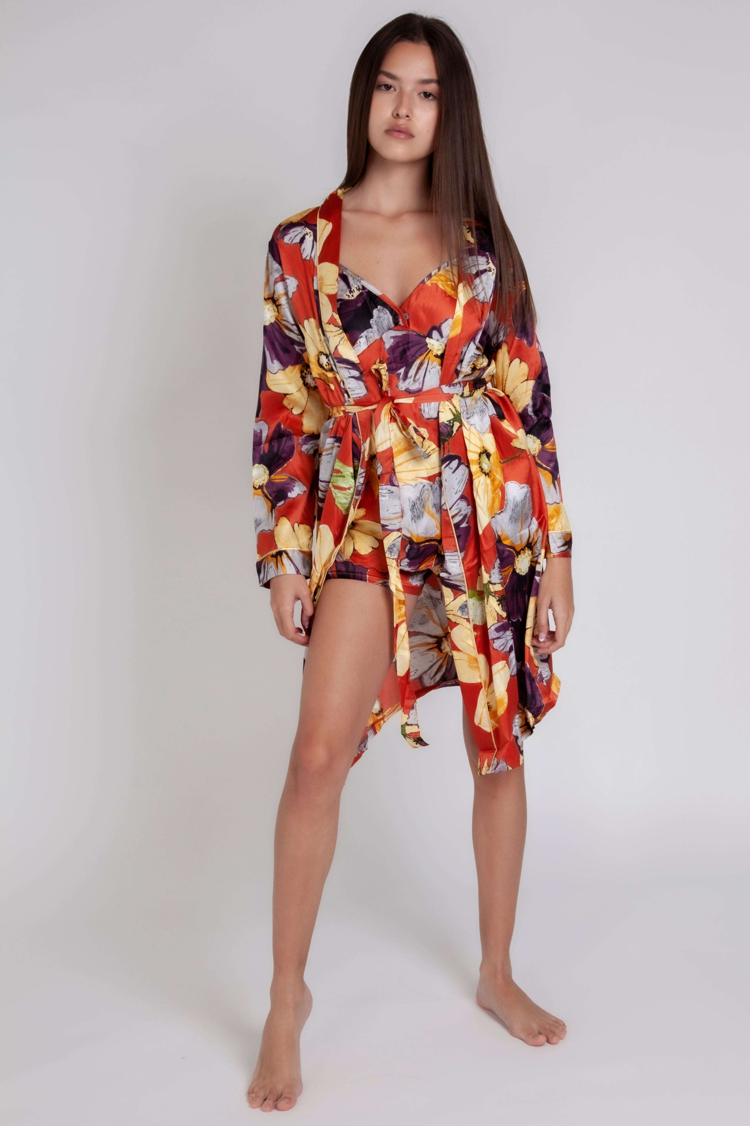 Pigiama donna in raso a fiori gigilovers