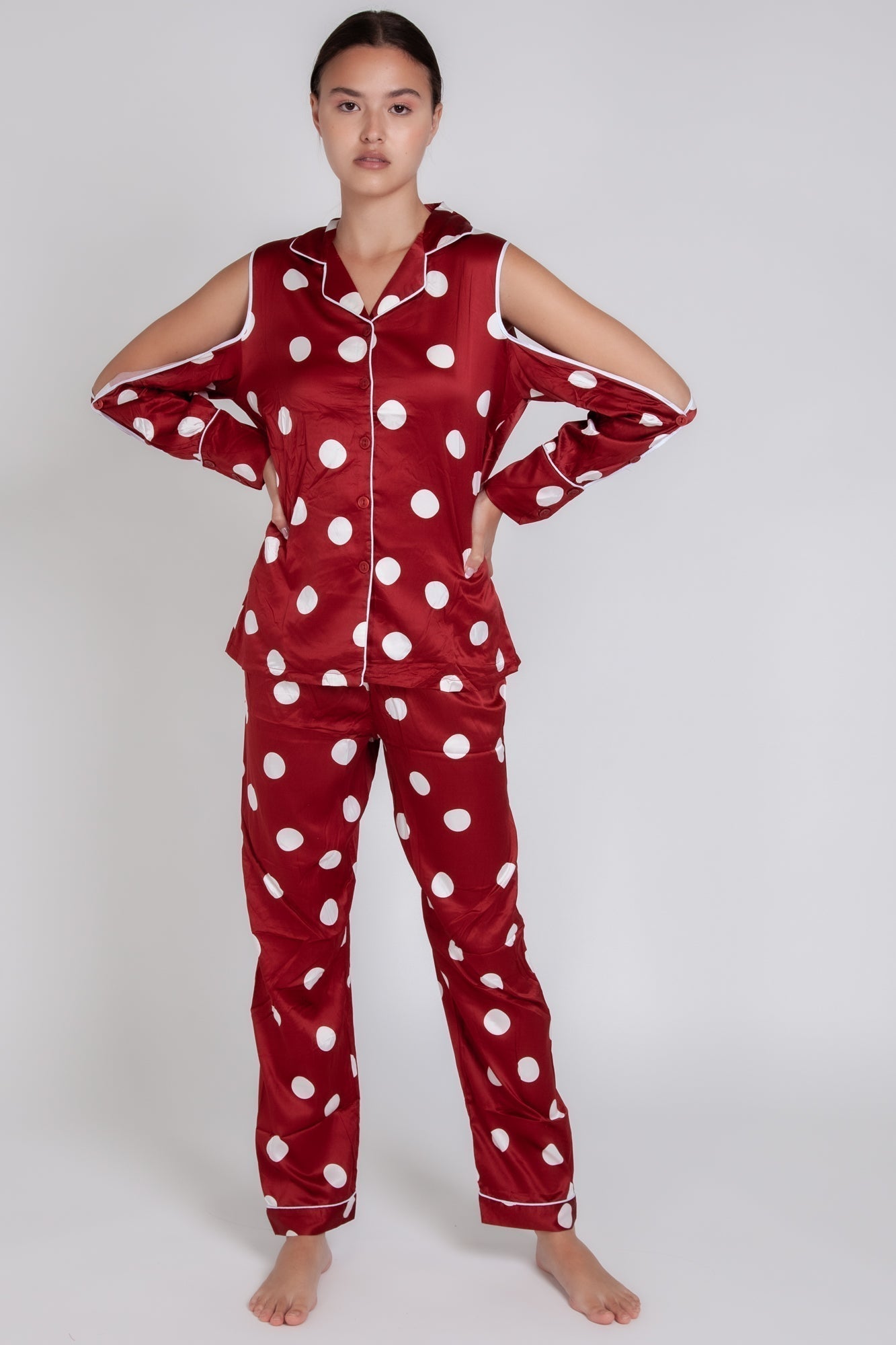 Pigiama donna in raso a pois gigilovers