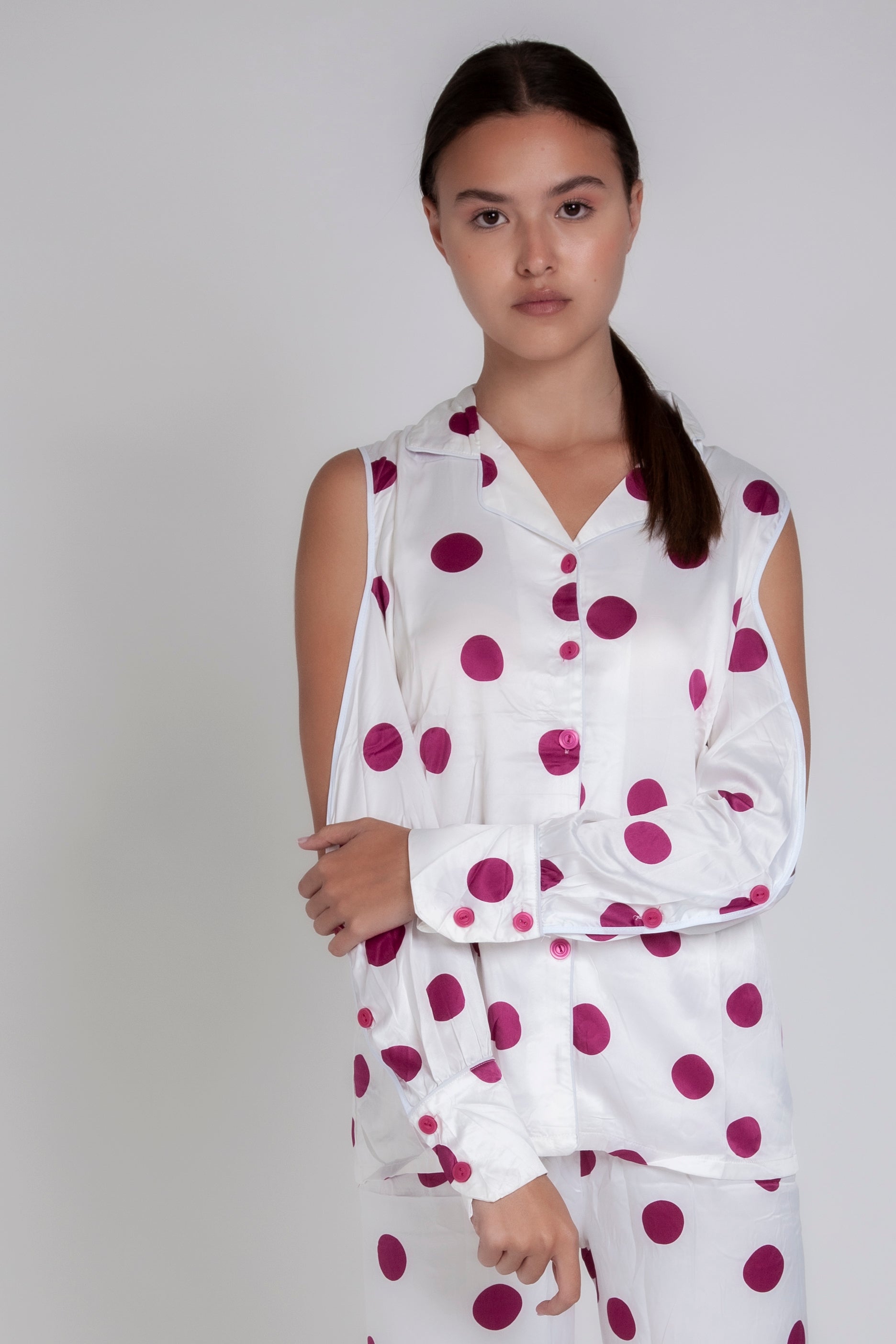 Pigiama donna in raso a pois gigilovers