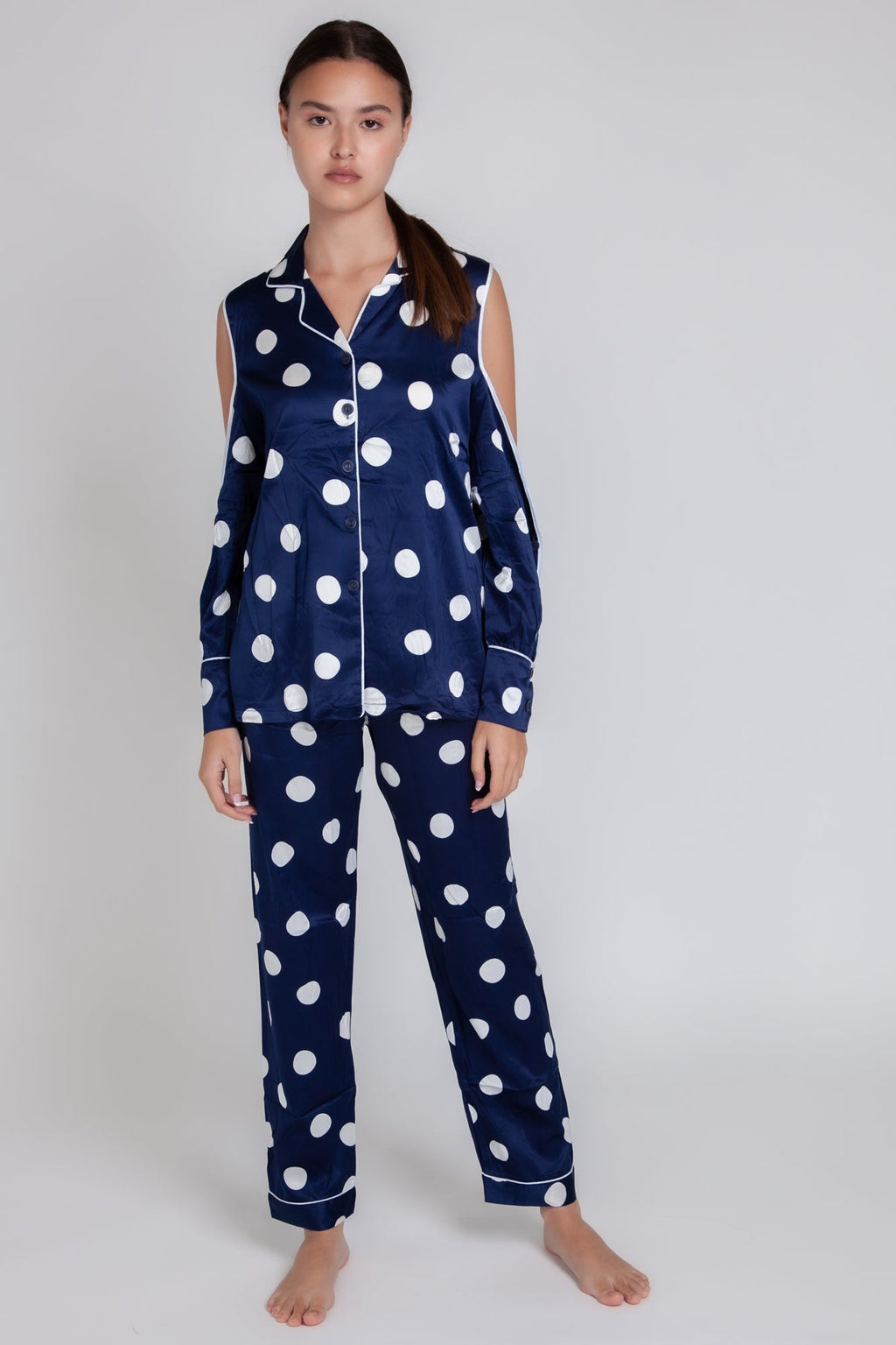 Pigiama donna in raso a pois gigilovers