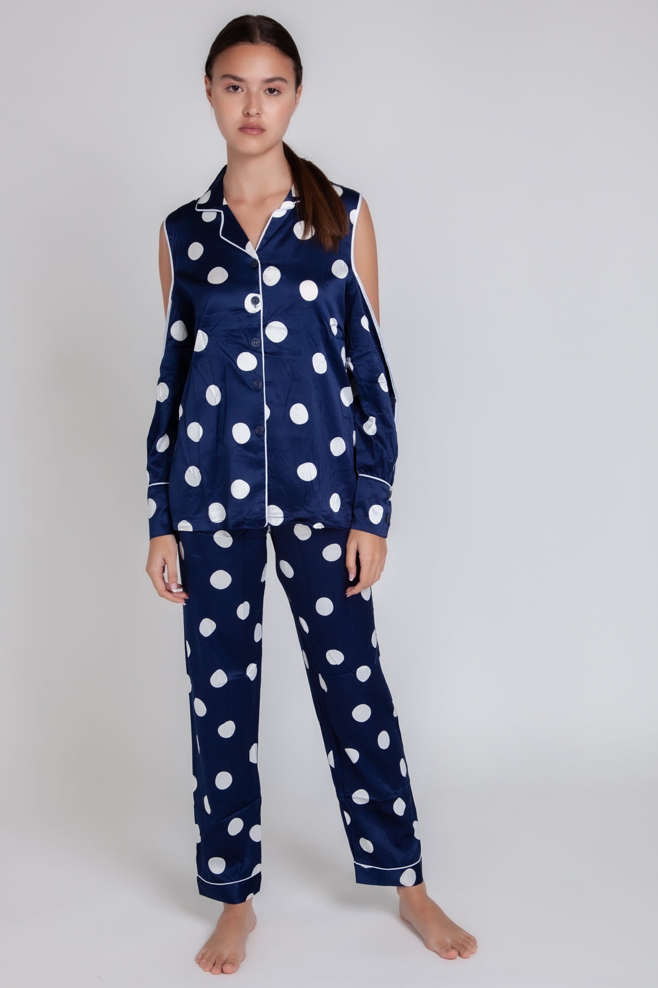 Pigiama donna in raso a pois gigilovers