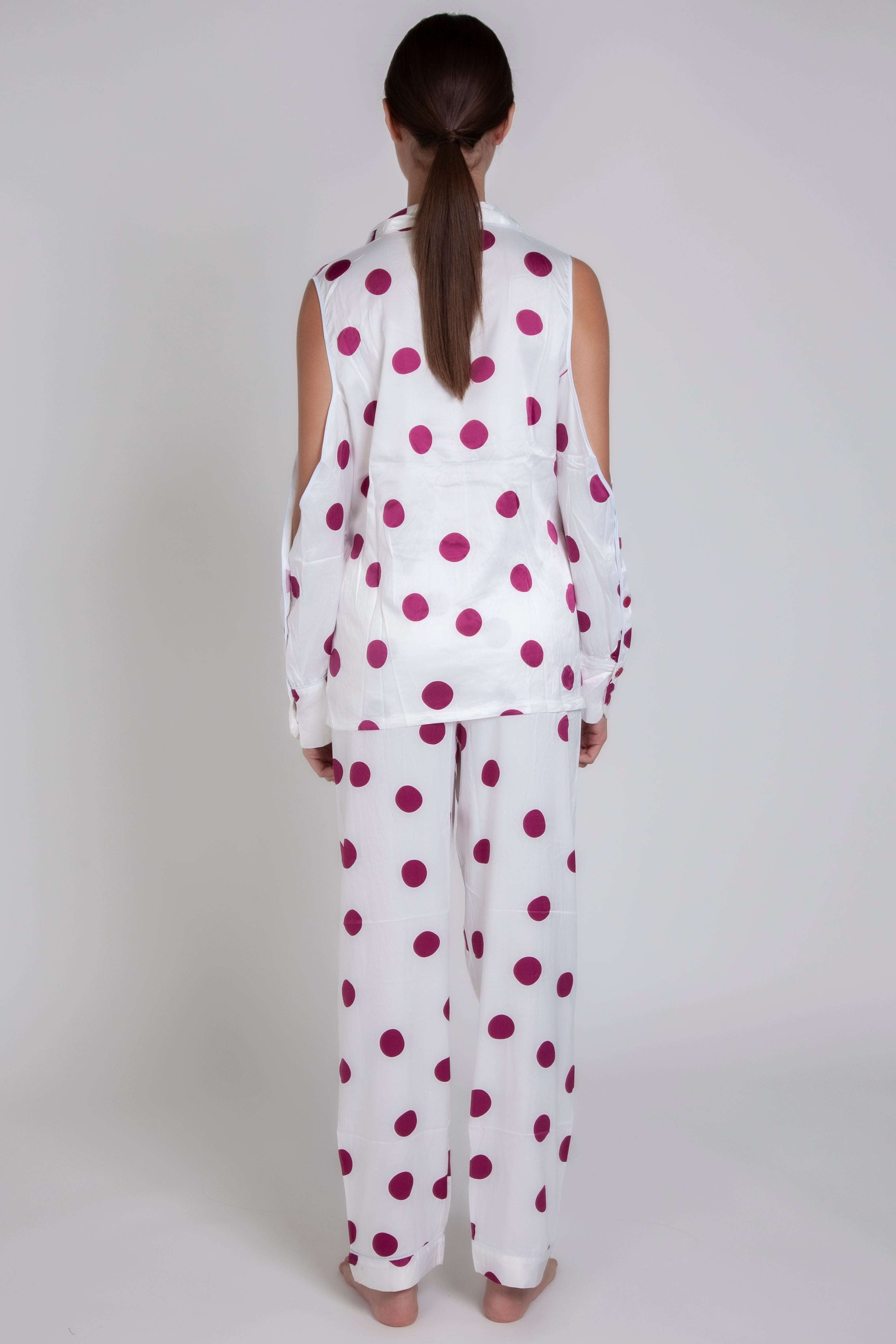 Pigiama donna in raso a pois gigilovers