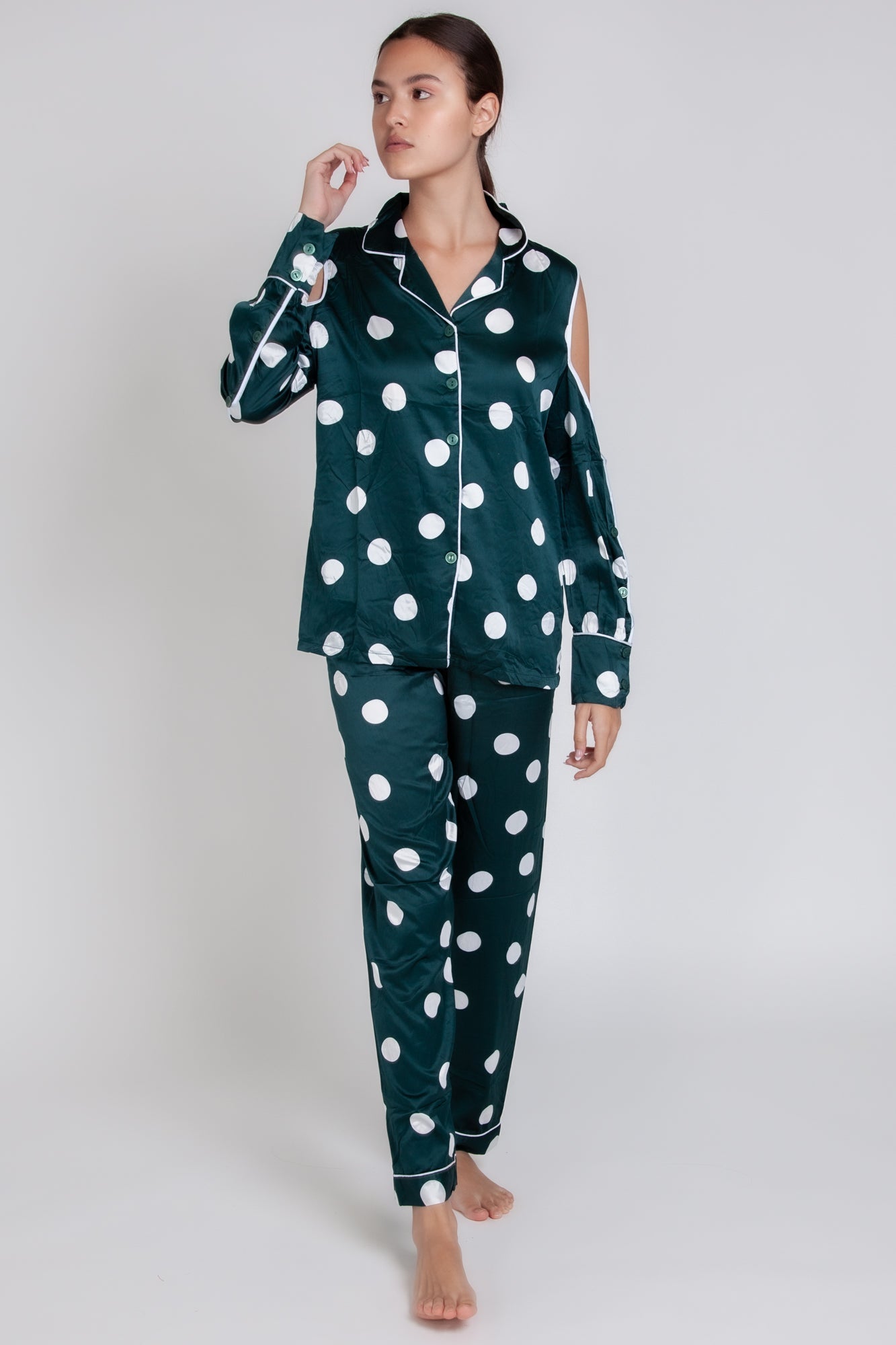 Pigiama donna in raso a pois gigilovers