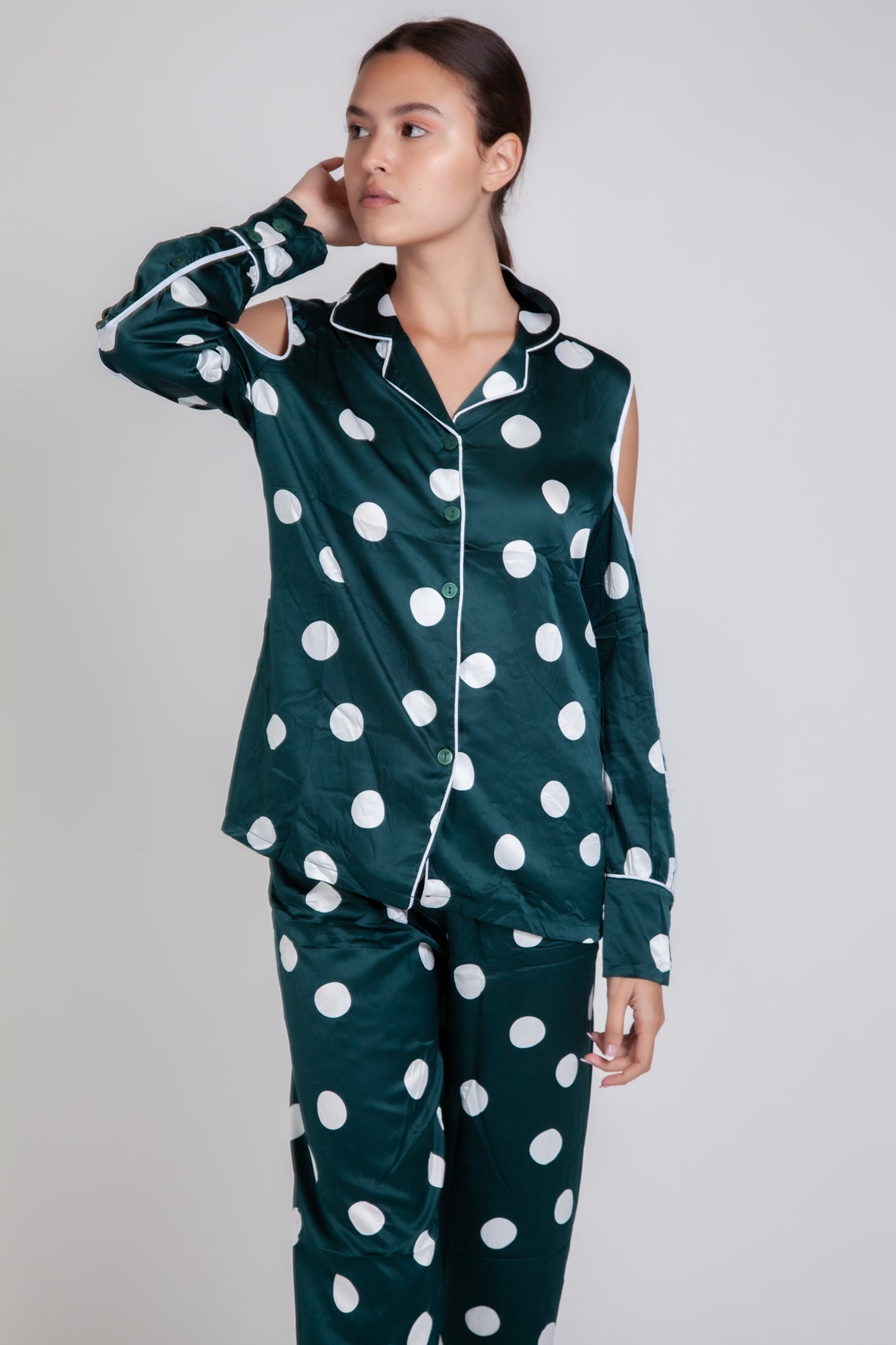 Pigiama donna in raso a pois gigilovers