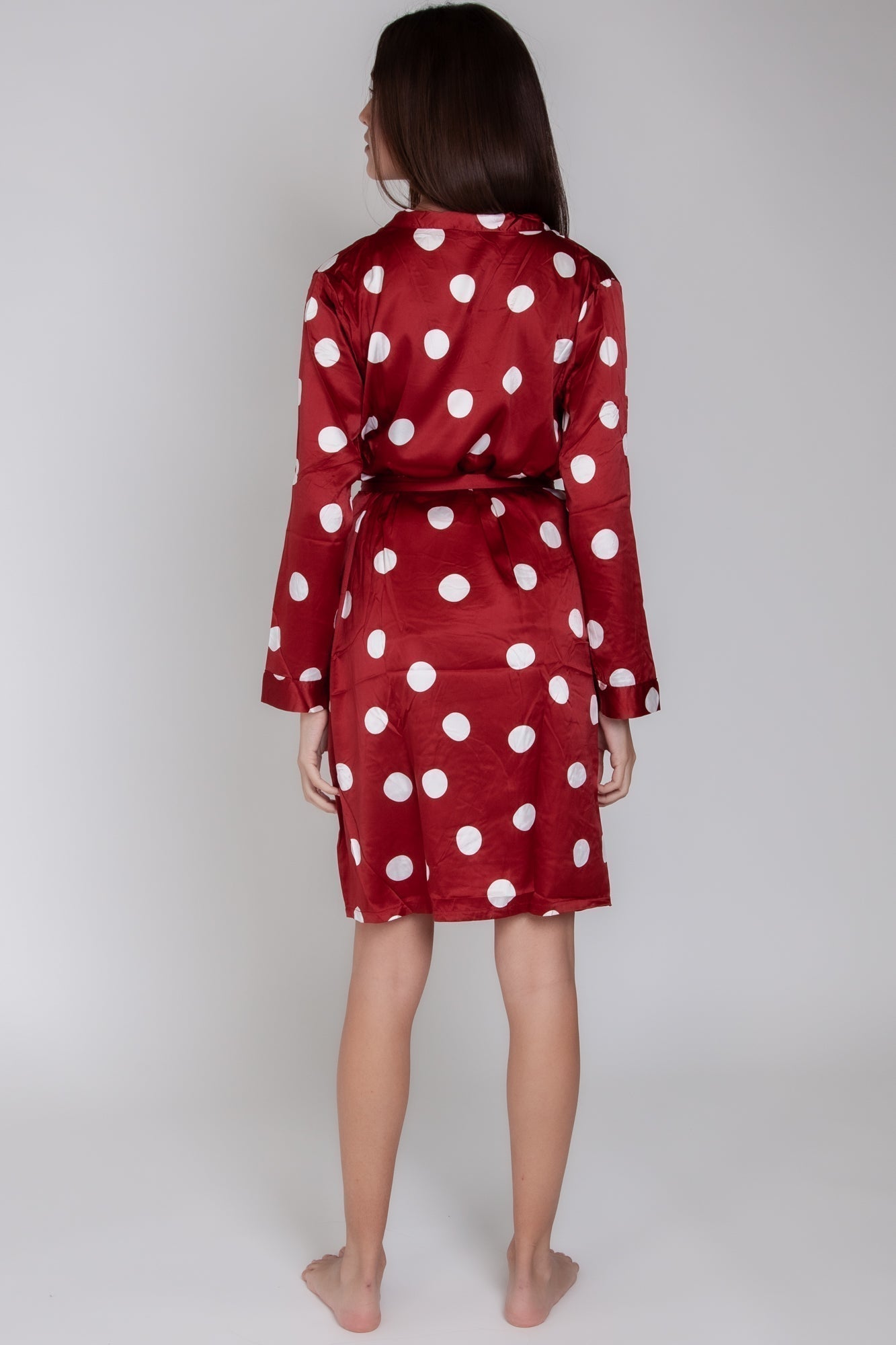 Pigiama donna in raso bianco a pois gigilovers