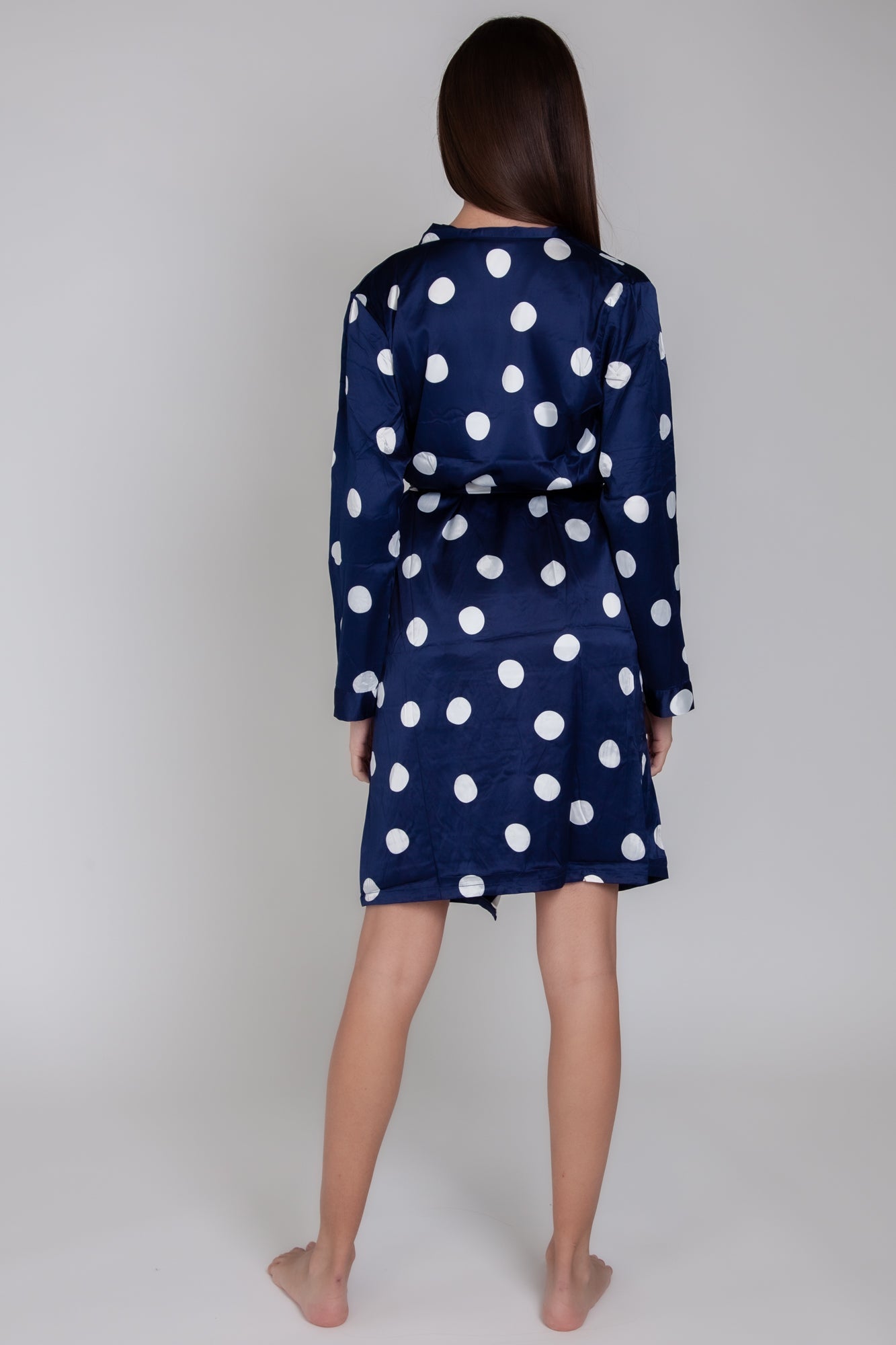 Pigiama donna in raso bianco a pois gigilovers