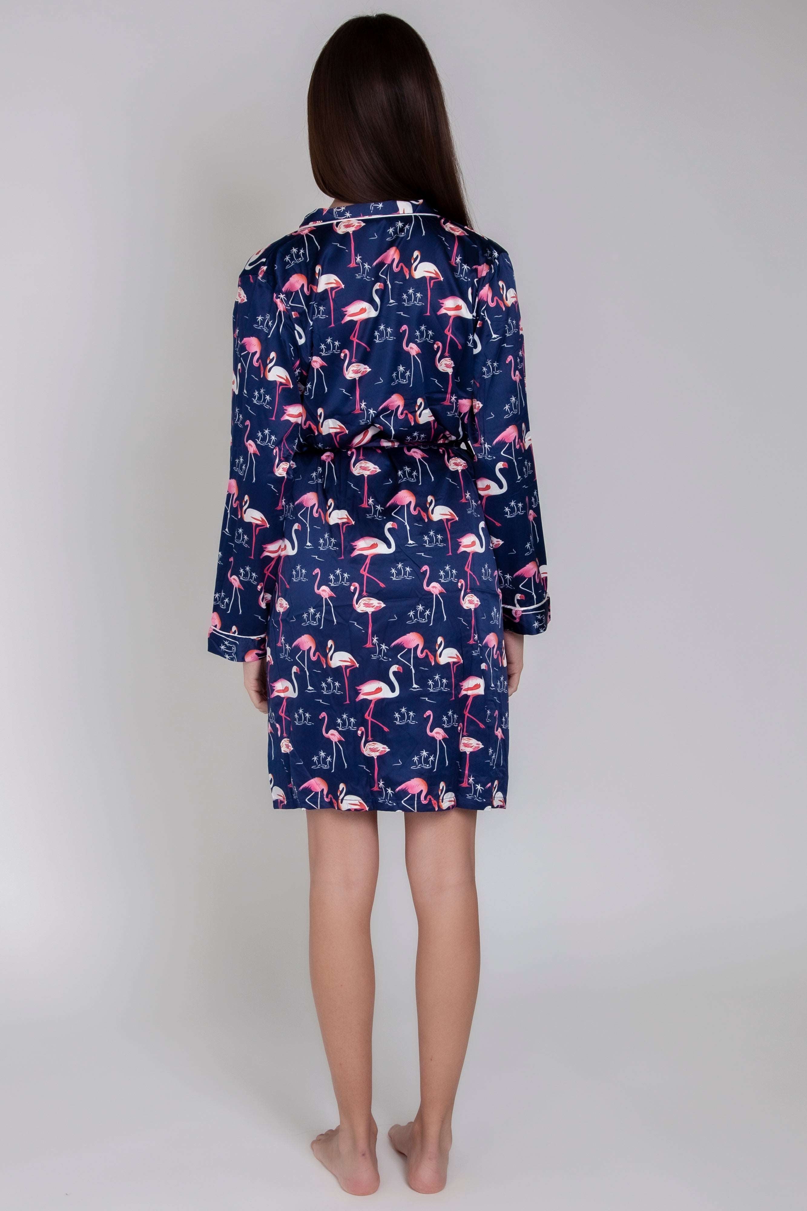 Pigiama donna in raso con fenicotteri gigilovers