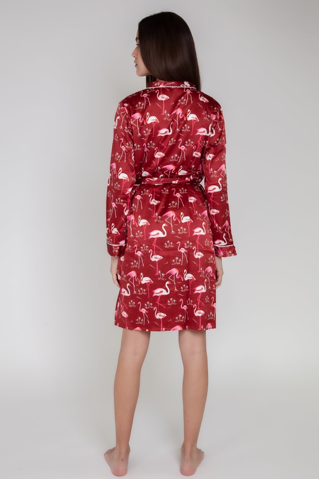 Pigiama donna in raso con fenicotteri gigilovers