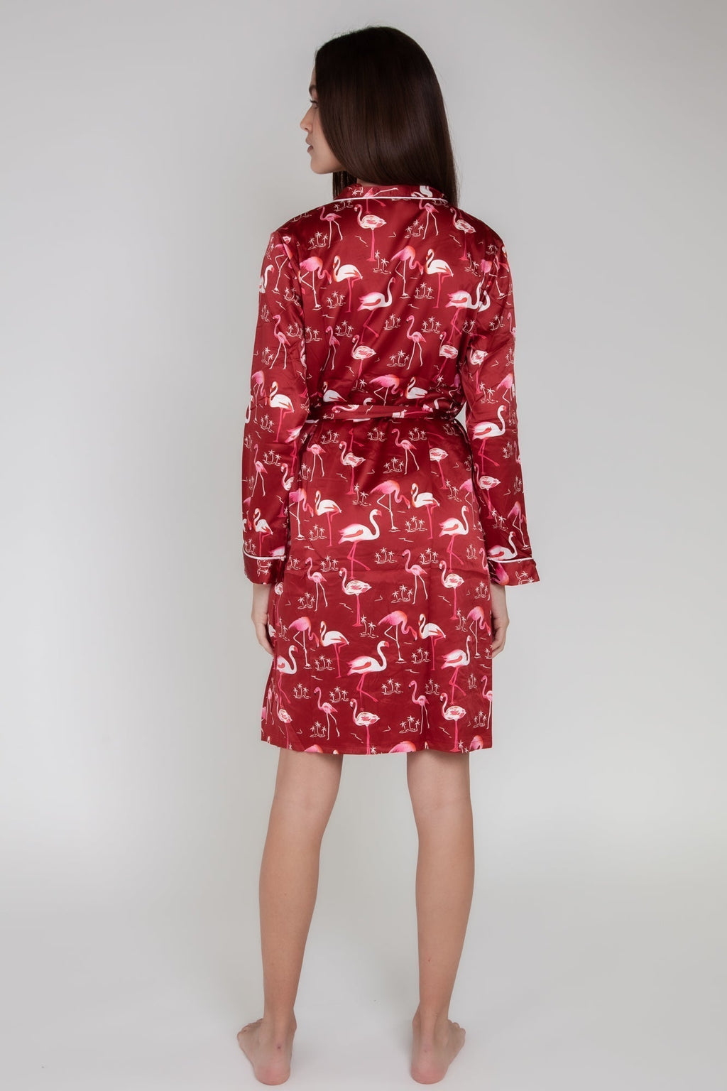 Pigiama donna in raso con fenicotteri gigilovers