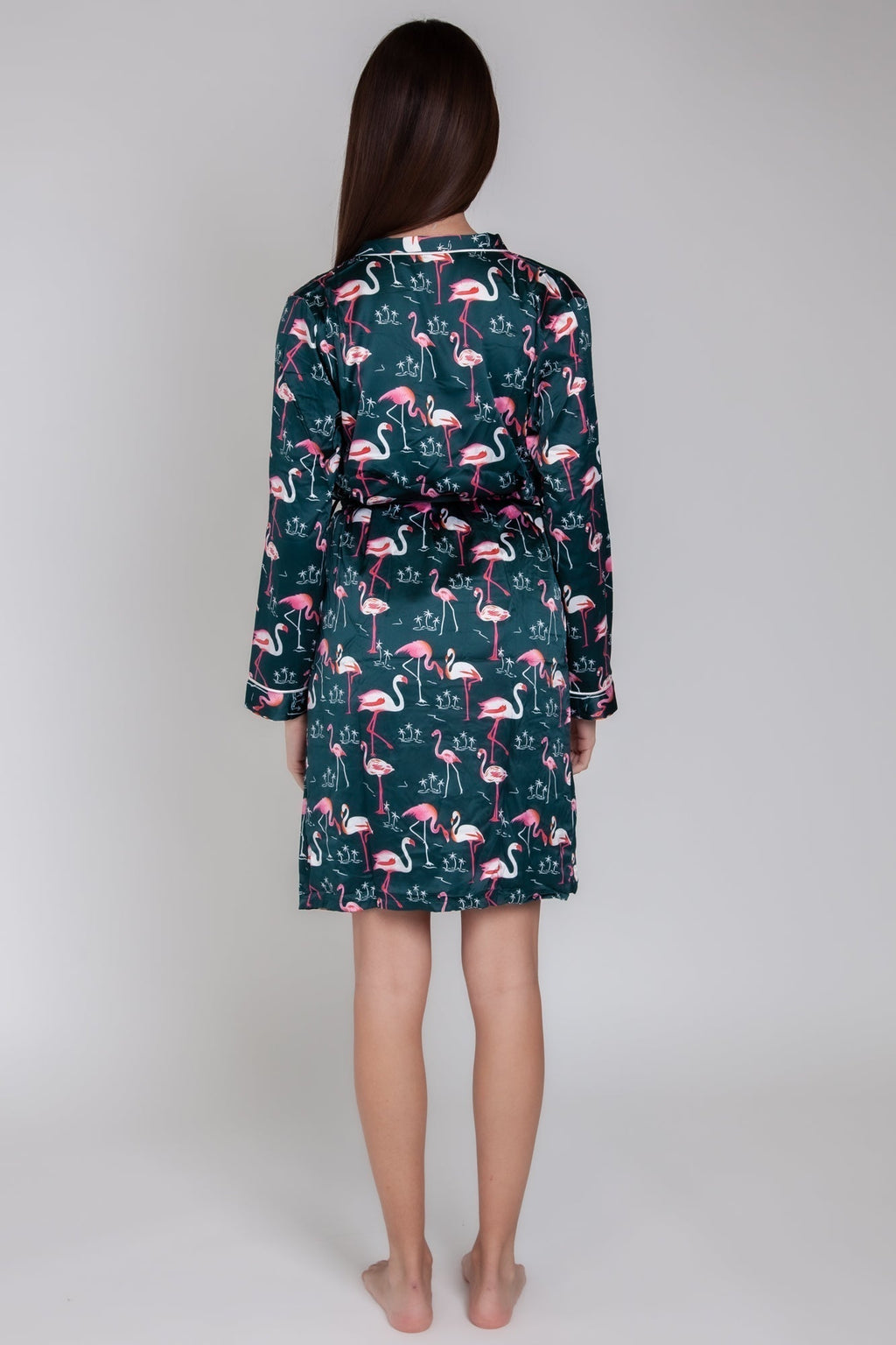 Pigiama donna in raso con fenicotteri gigilovers