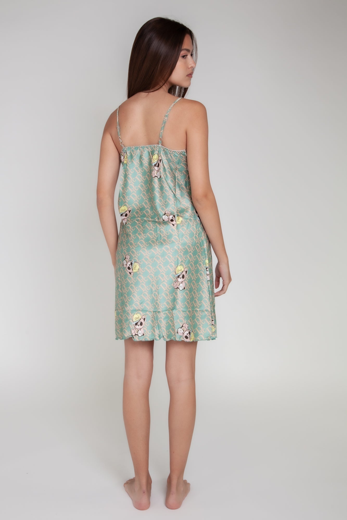 Pigiama donna in raso con pupazzi e lettere gigilovers