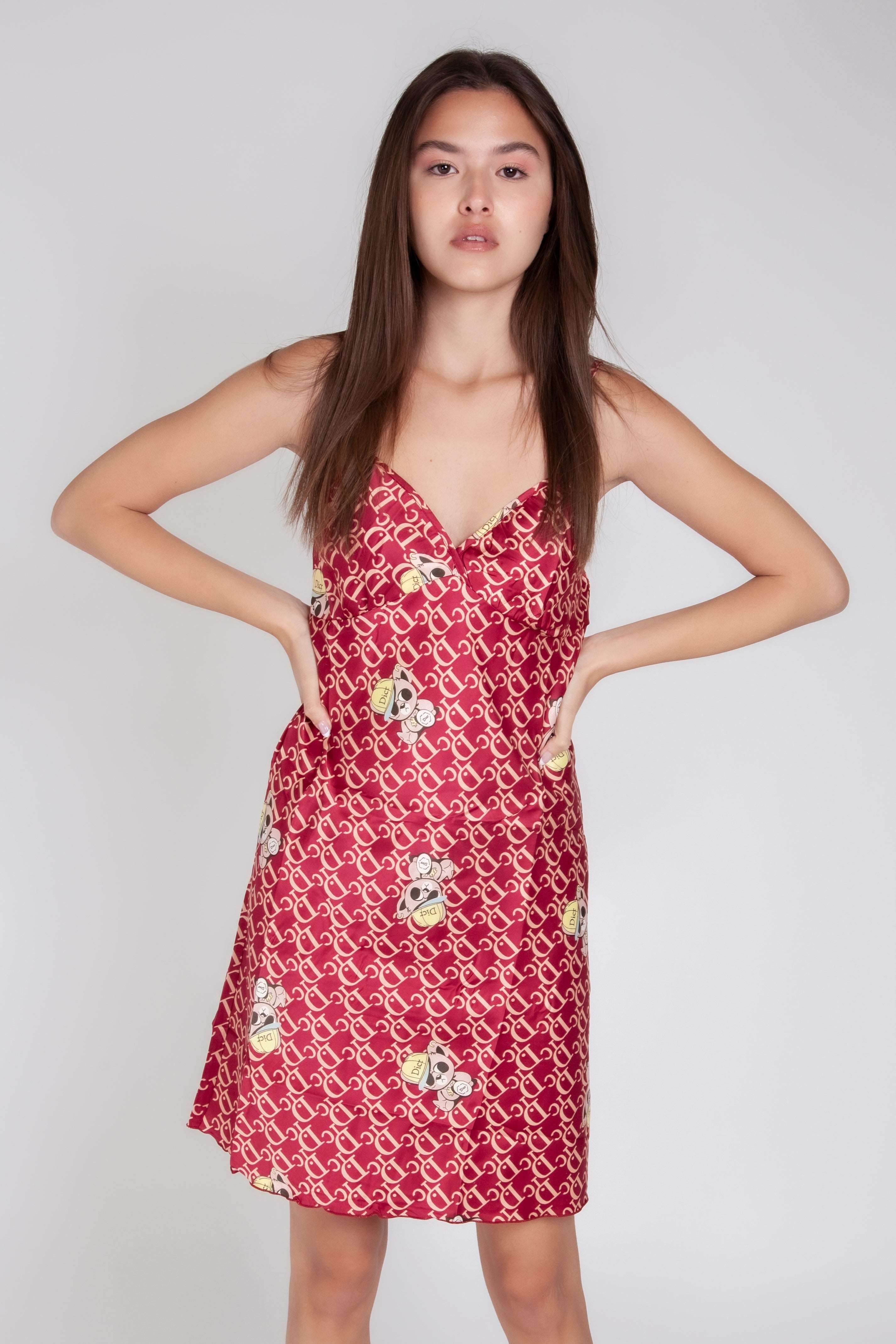 Pigiama donna in raso con pupazzi e lettere gigilovers