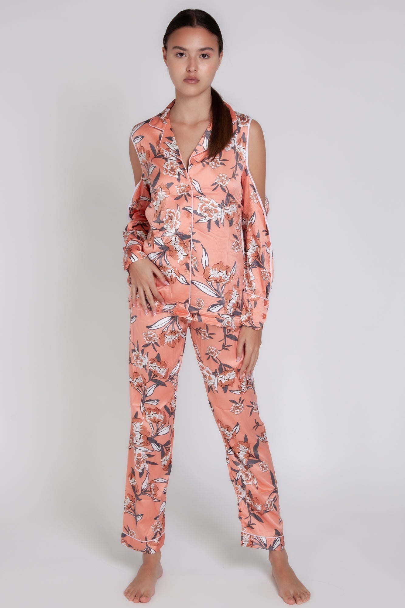 Pigiama donna in raso floreale gigilovers