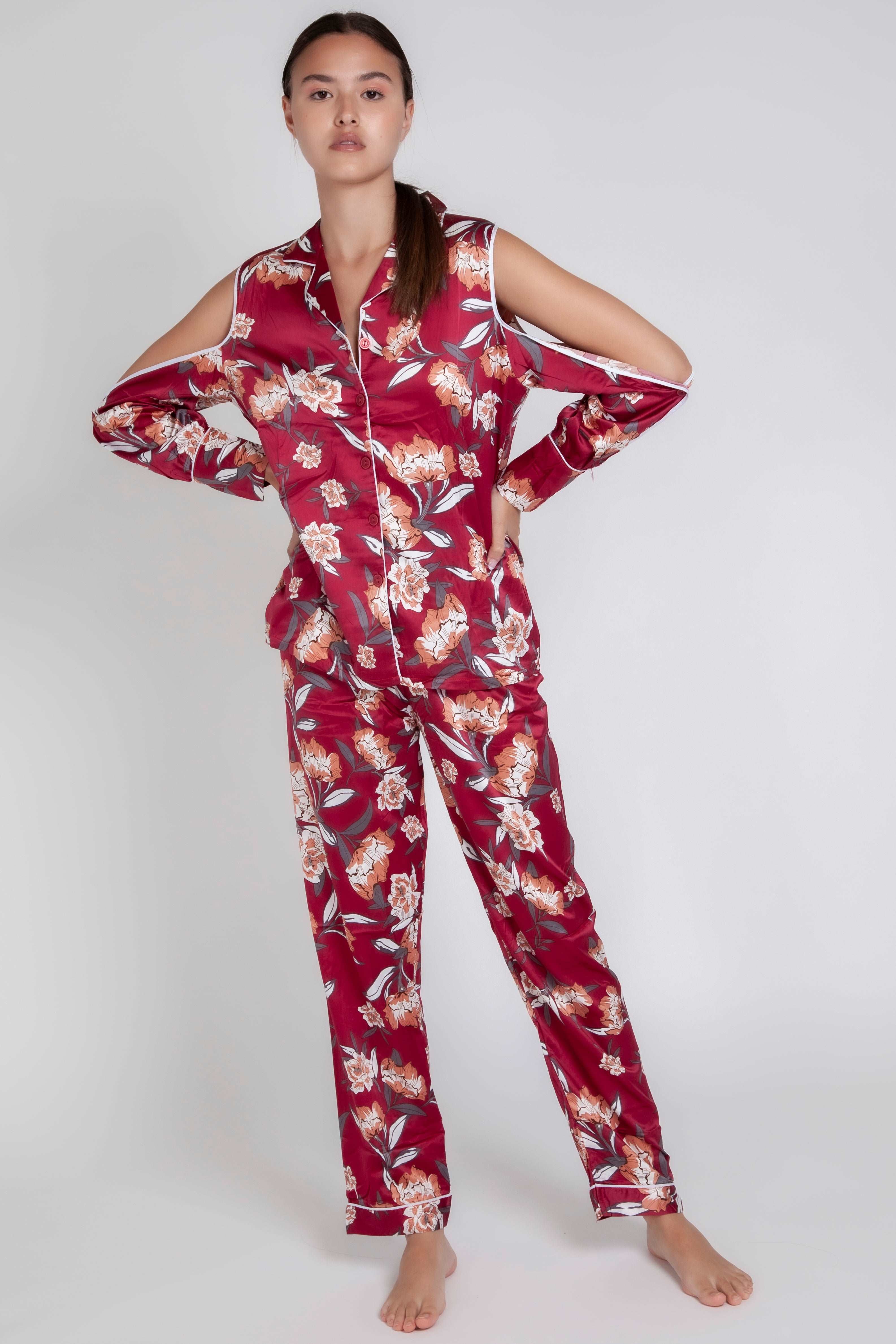 Pigiama donna in raso floreale gigilovers