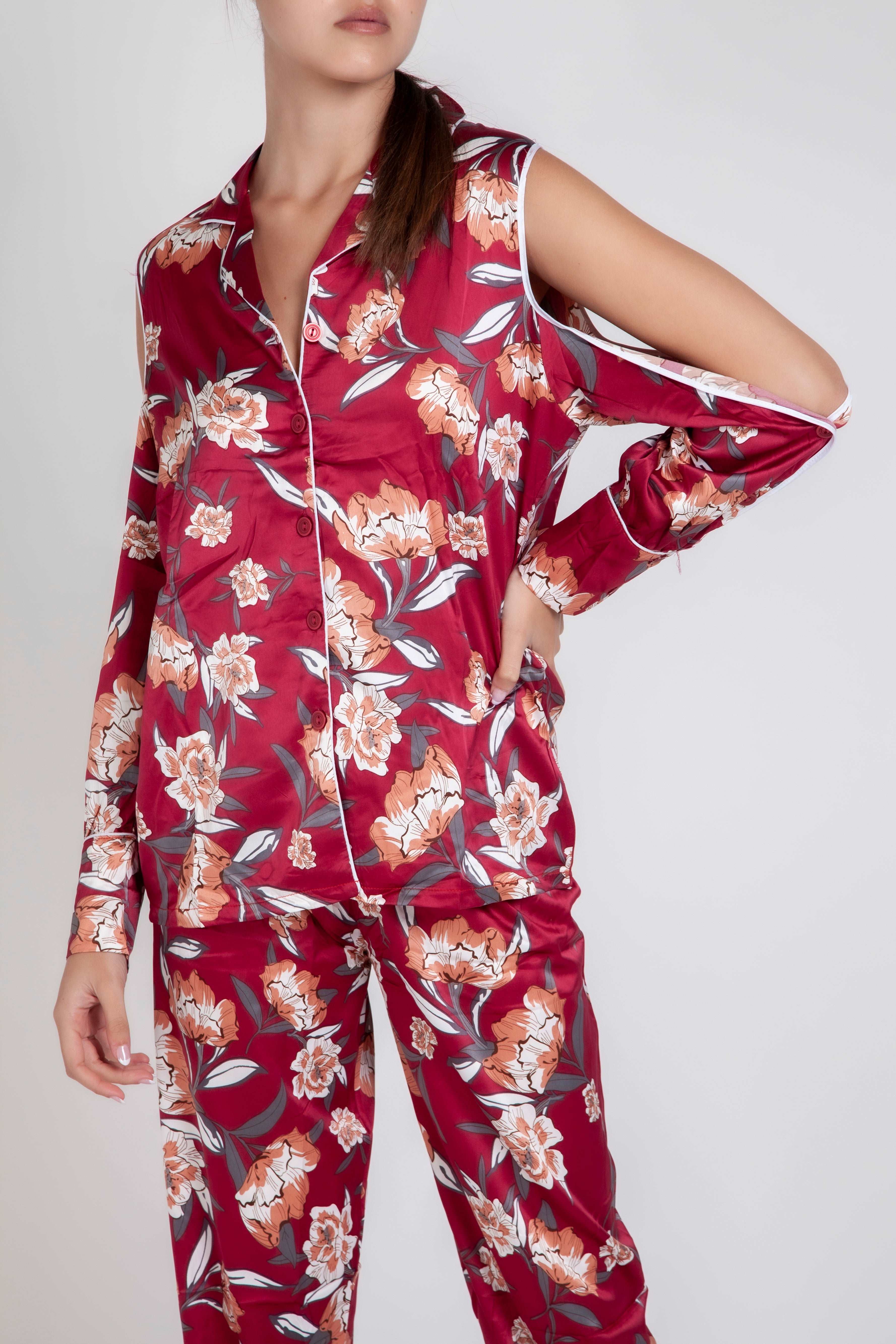 Pigiama donna in raso floreale gigilovers