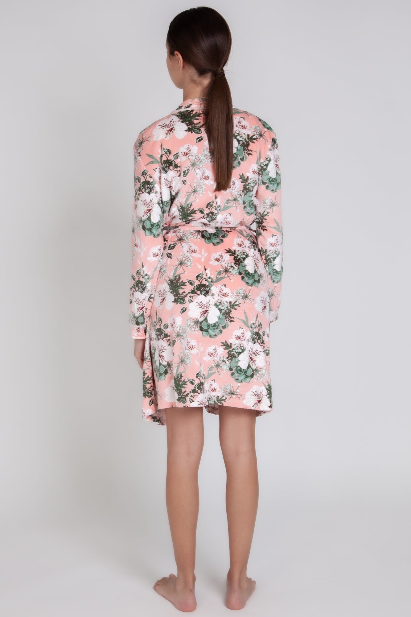 Pigiama donna invernale in ciniglia a fiori gigilovers