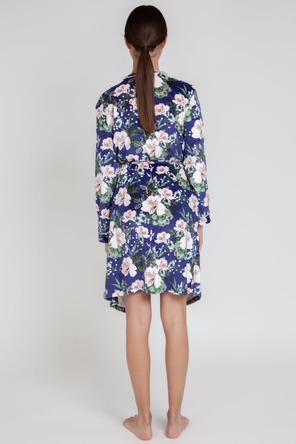 Pigiama donna invernale in ciniglia a fiori gigilovers