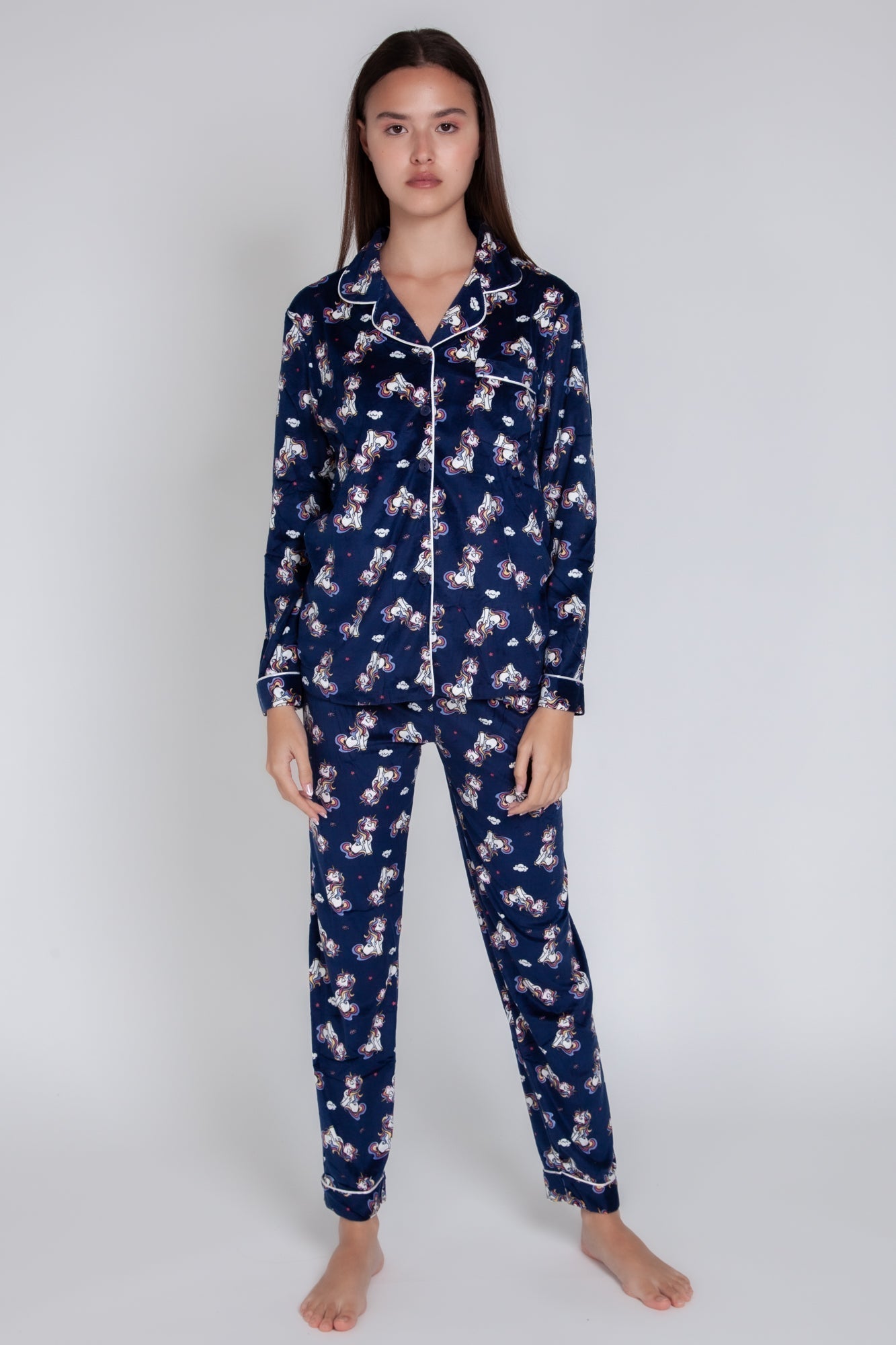 Pigiama donna invernale in ciniglia con pupazzi gigilovers