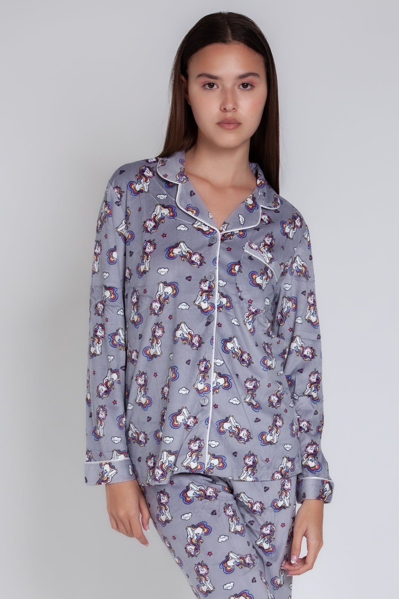 Pigiama donna invernale in ciniglia con pupazzi gigilovers