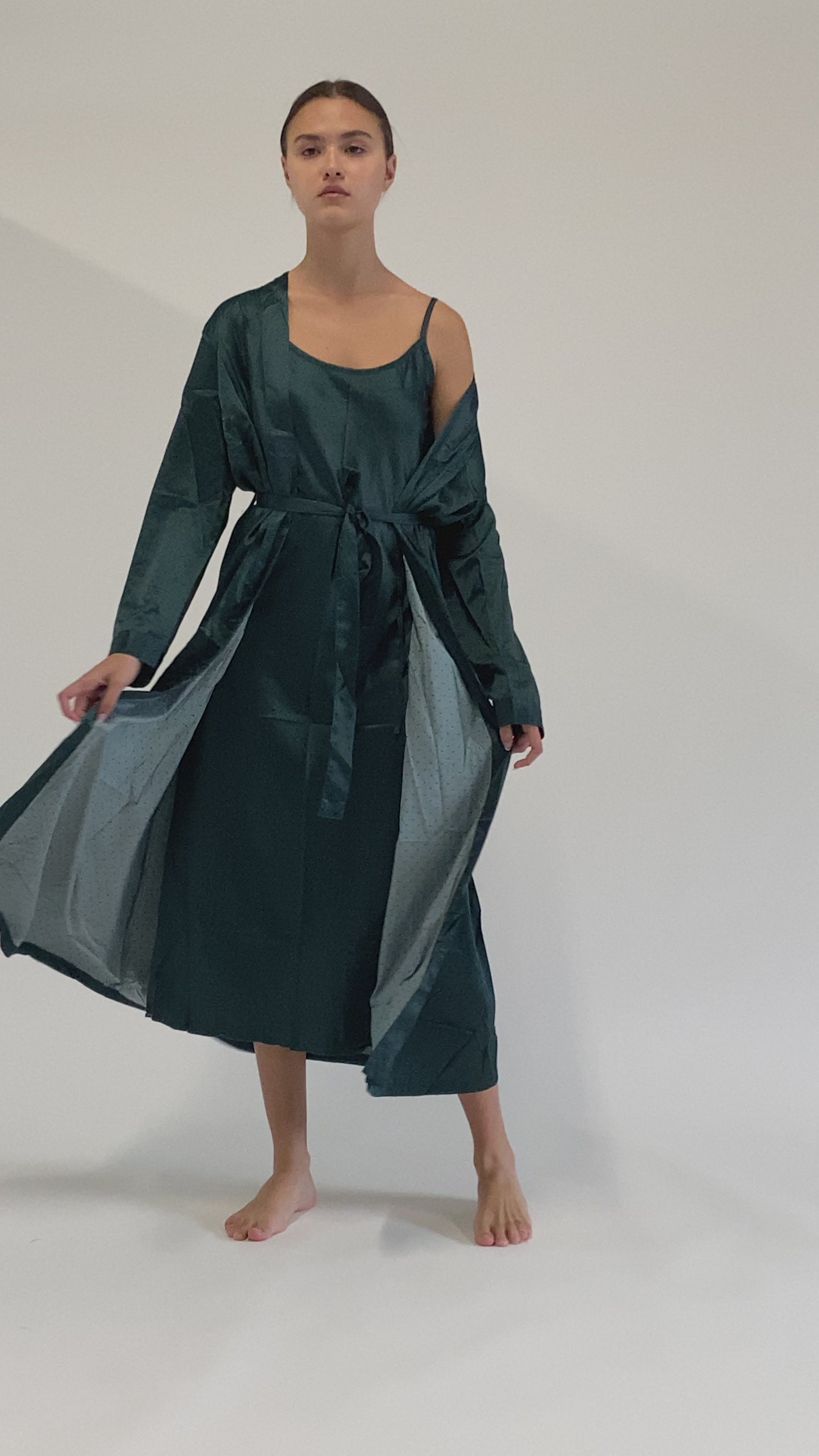 Women's polka dot satin pajamas